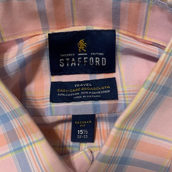 Pink Plaid Dress Shirt by Stafford - Picture 4 of 4